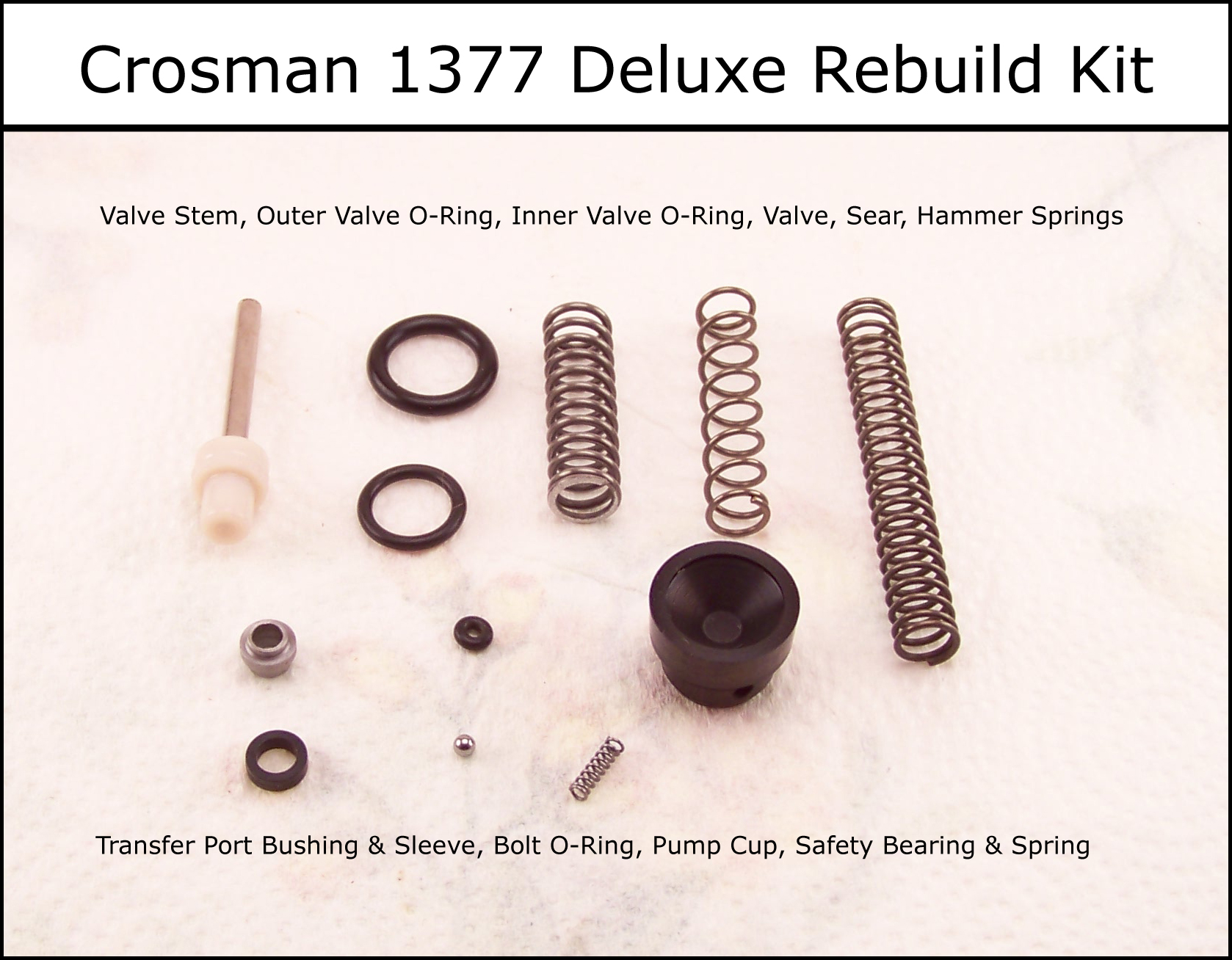 thumbnail image 2 of Rebuild & Reseal O-Ring Kit For Crosman 1377, 1322 Rear Cocker Air Pistols – Full Seal Replacement Set 2 of 13