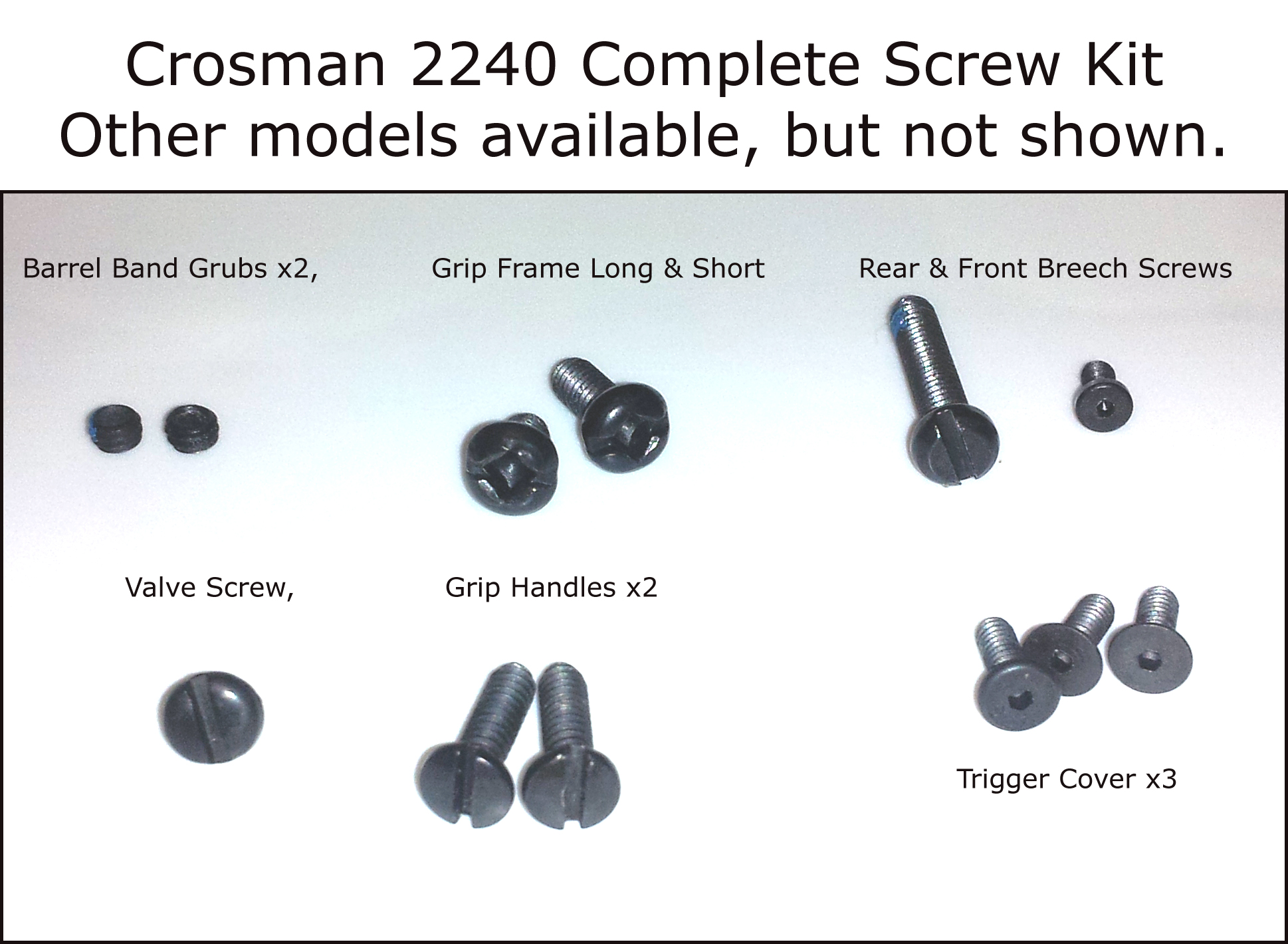 Crosman 2240 2250 2260 1322 1377 Steel Breech Stainless Steel Grub Set Screw x4 
